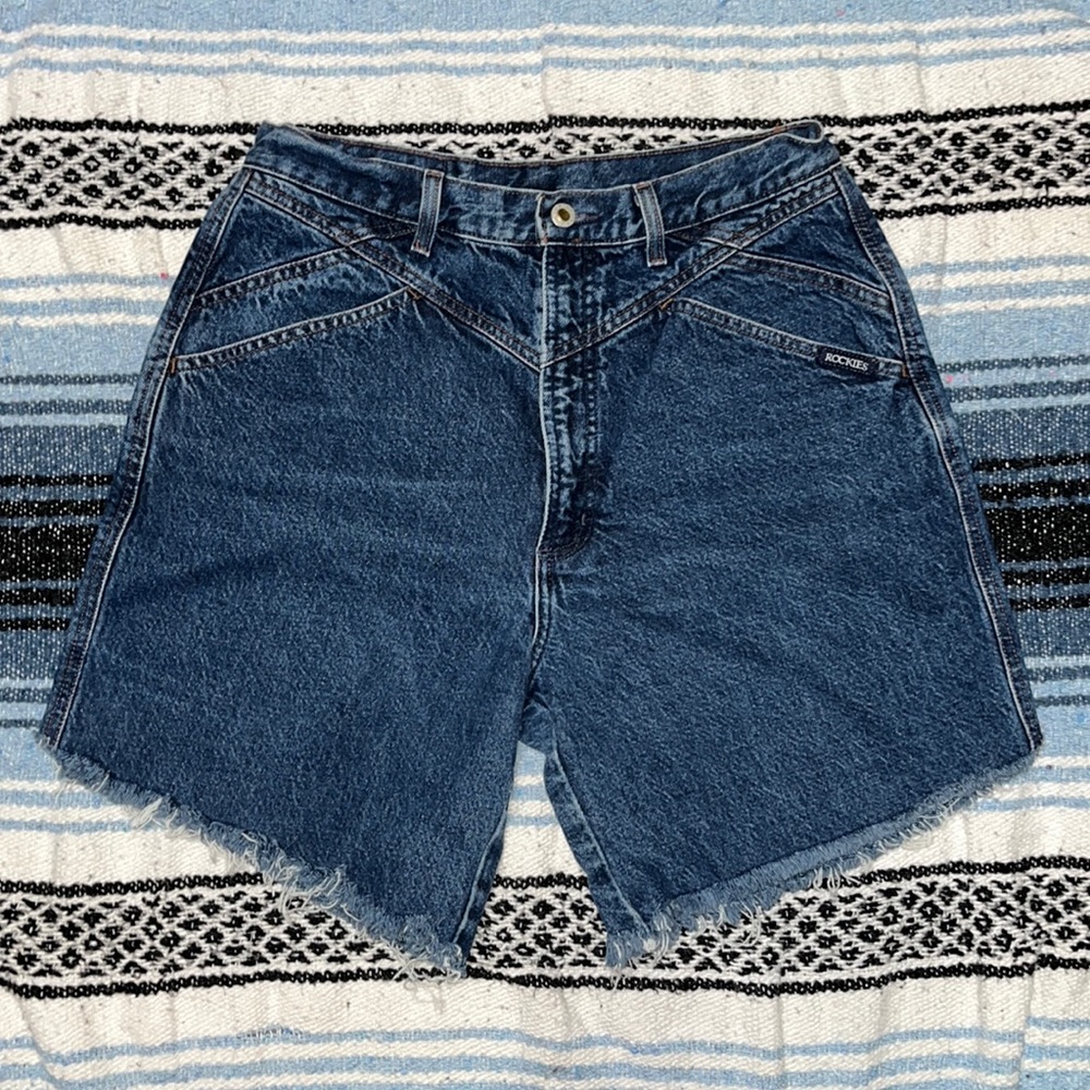 VINTAGE ROCKIES BAREBACK denim cutoffs size 29 dark wash